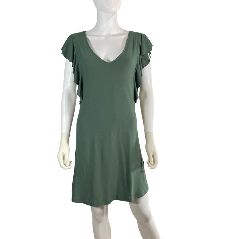 Derek Heart Green Mini Dress Ruffle Sleeve